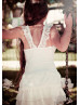 Ivory Chiffon Layered Ankle Length Boho Wedding Flower Girl Dress